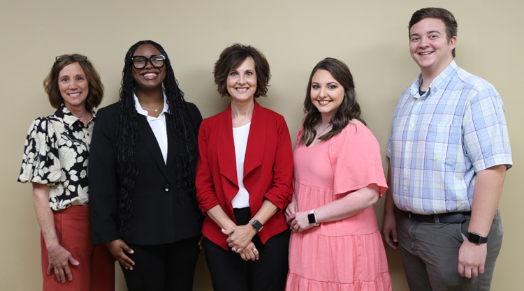 Itawamba County Mississippi Tax Collector's office – L To R is Jane Flurry, Jade Parker, Kathy Bean, LeighAnne Devall, Jacob Mabus