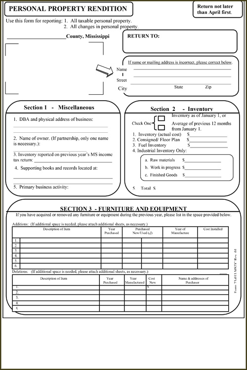 Personal Property Rendition (PDF)